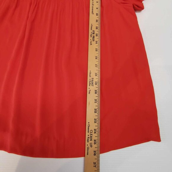 Land's End Red short-sleeved Chiffon, pleated bodice top, size 10 - Picture 12 of 13